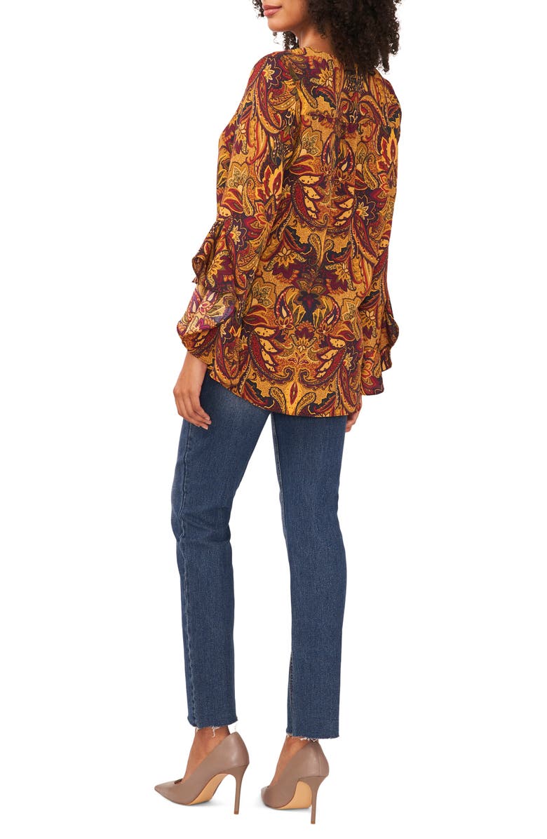 Vince Camuto Ruffle Sleeve Blouse, Alternate, color, Pickled Beet