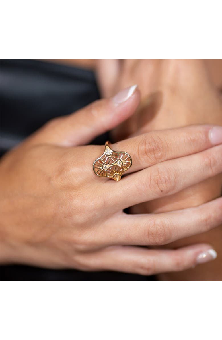 Lucy Quartermaine Art Deco Oval Ring, Alternate, color, Gold