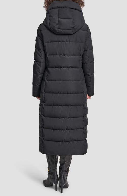 Dkny Water Resistant Hooded Puffer Jacket With Bib In Black