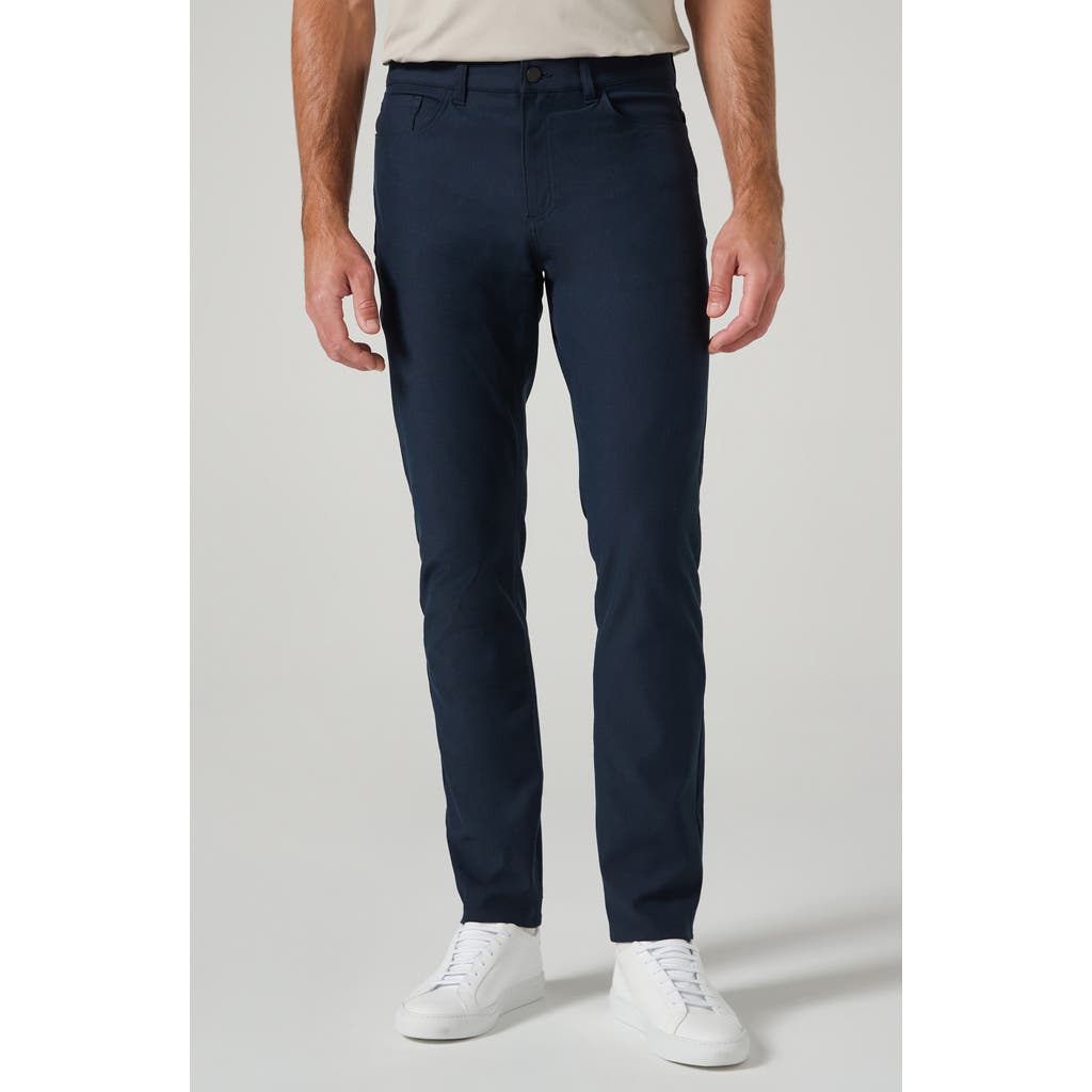 7 Diamonds Baron Straight Leg Stretch Twill 5-pocket Pants In Blue