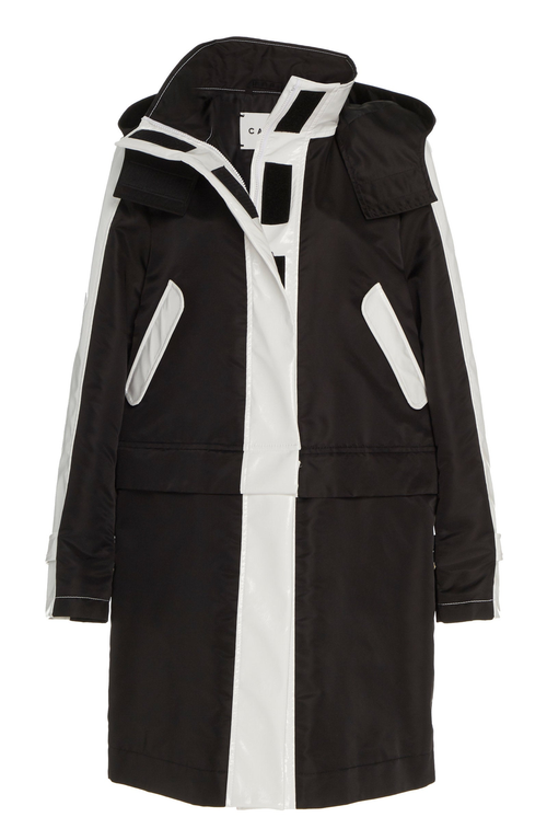 Caalo Water-resistant Convertible Sustainable Raincoat In Black
