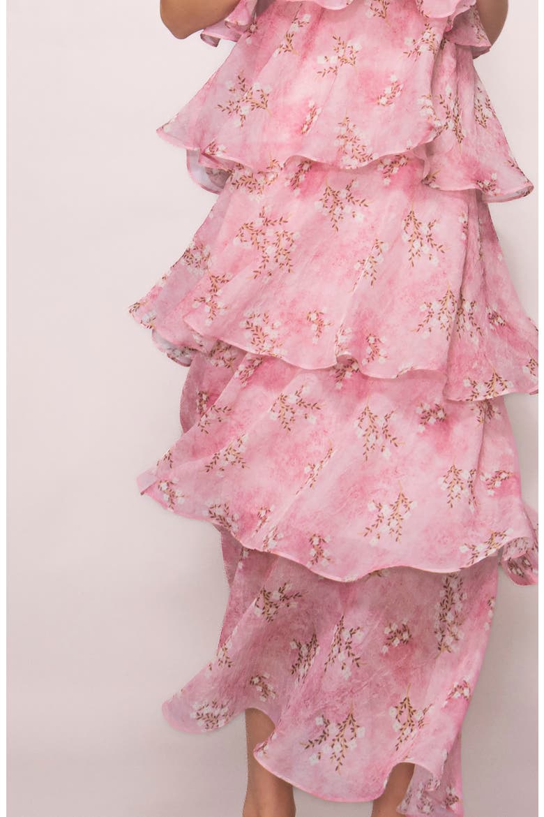 Floral Tiered Maxi Dress, Alternate, color, PINK FLORAL