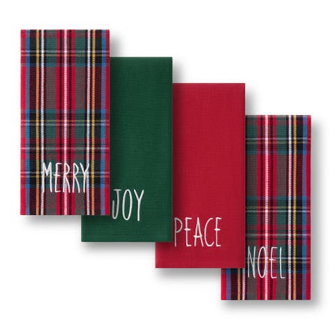 Stowe Tartan Holiday Kitchen Towels, Set Of 4