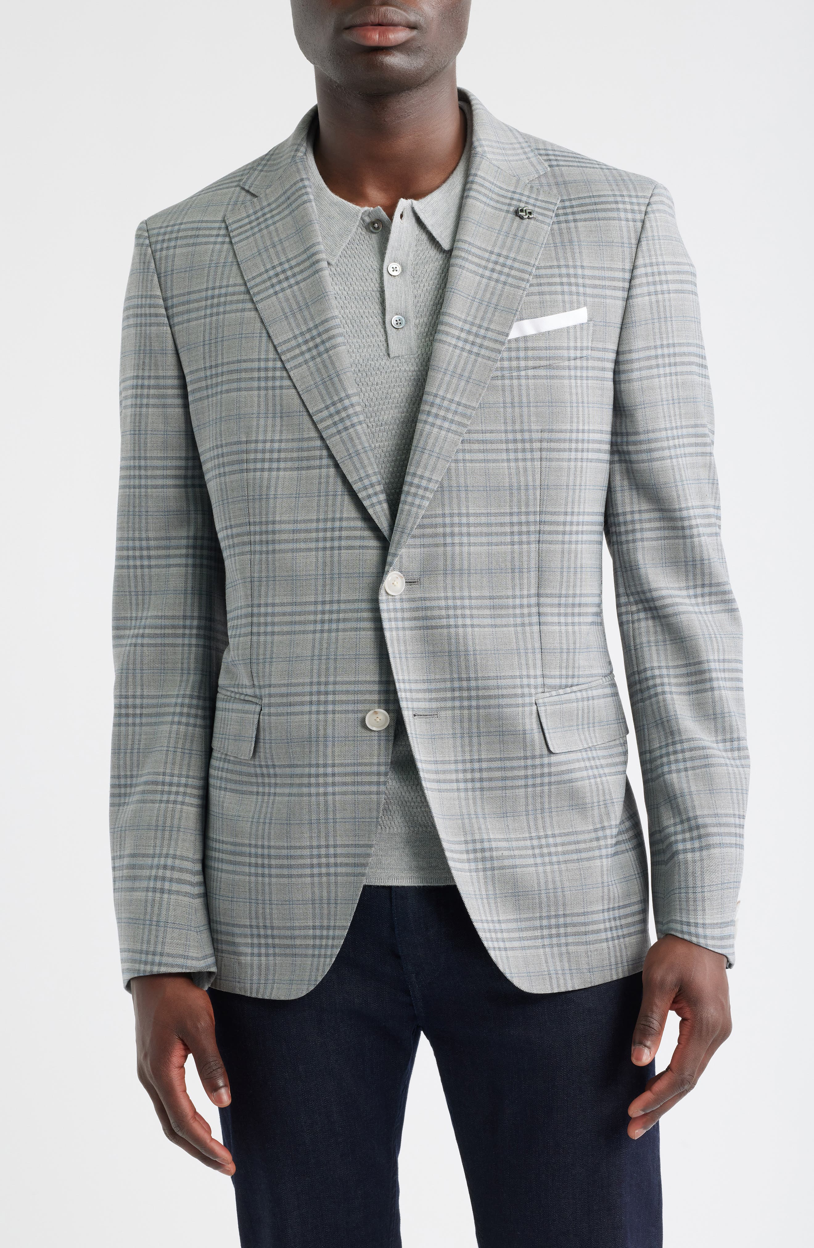 BOSS Hutson Slim Fit Plaid Sport Coat