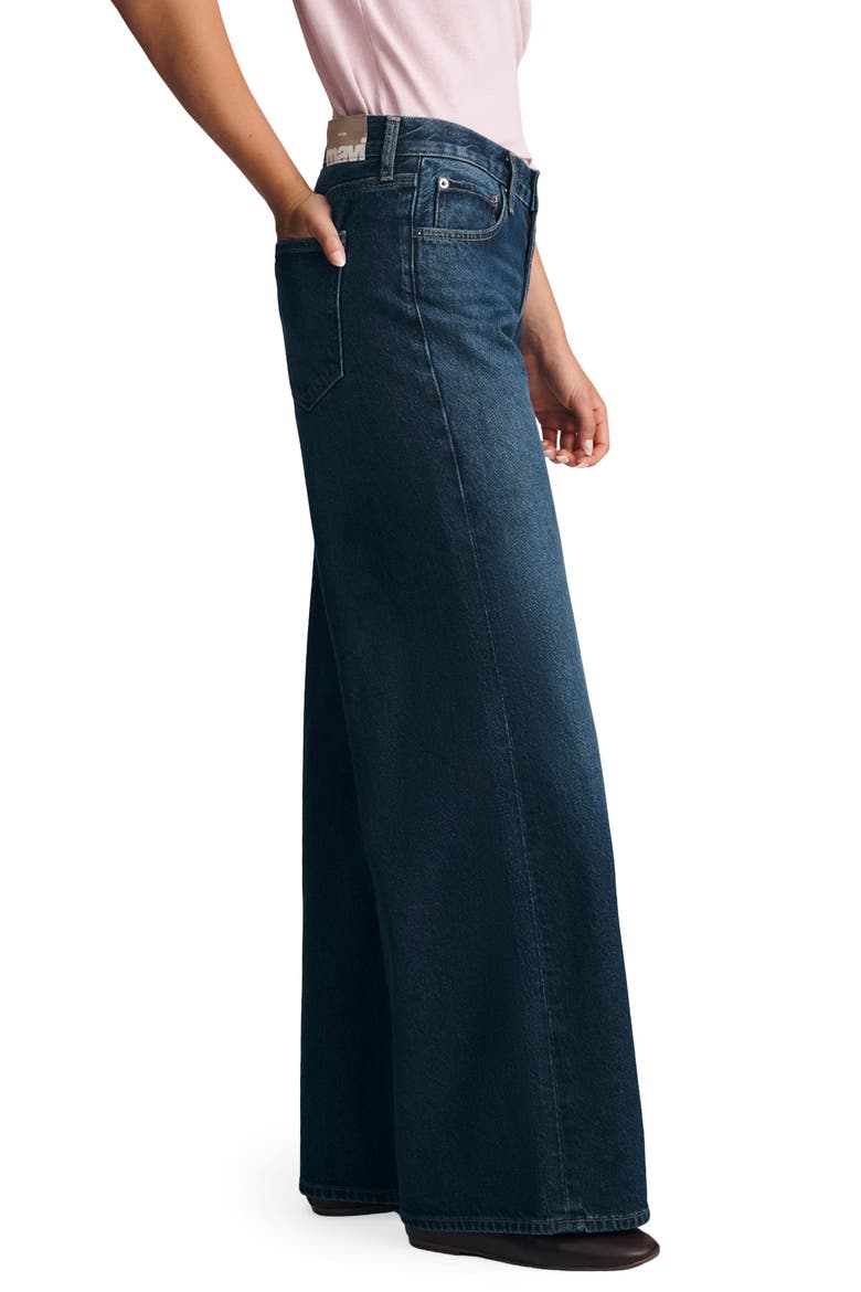 Sandy Low Waist Wide Leg Jeans, Alternate, color, DARK BRUSHED CLASSIC DENIM