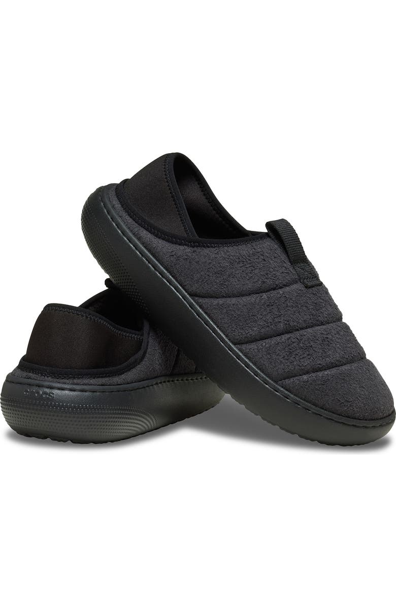 CROCS Classic Vegan Suede Quilted Slip On Shoe, Alternate, color, Black