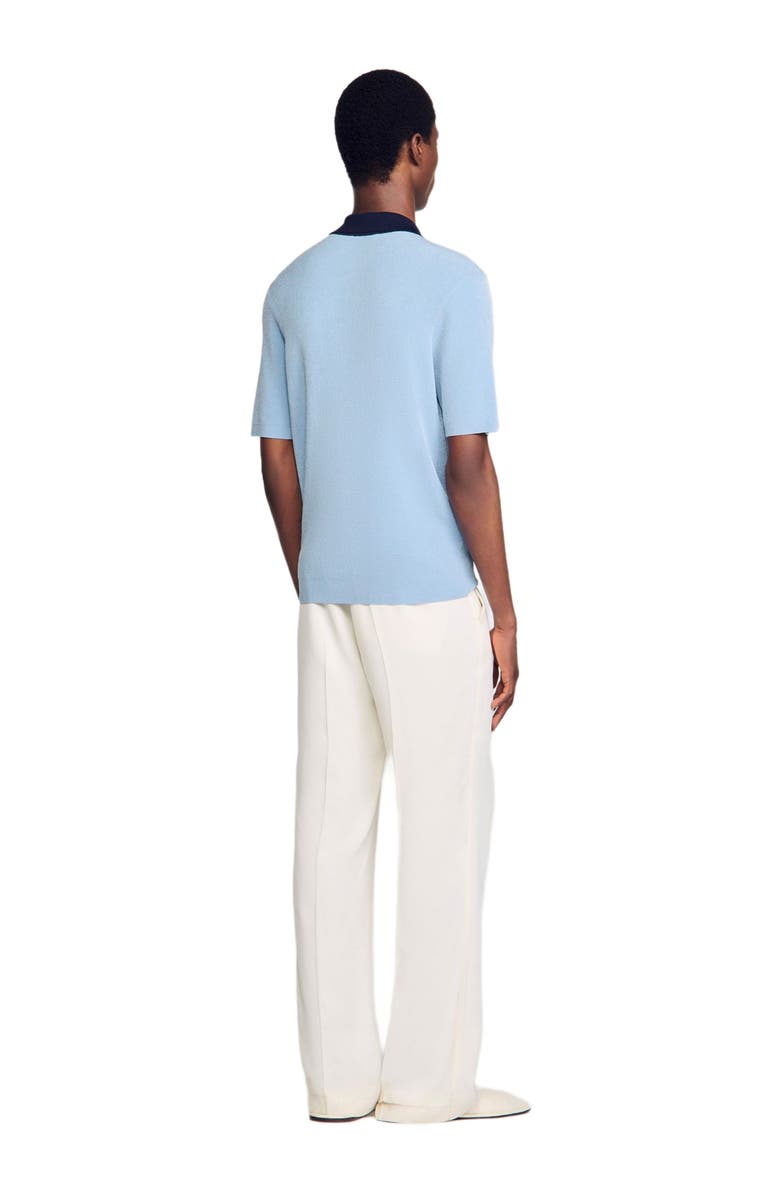 SANDRO Two-tone polo shirt, Alternate, color, Chambray