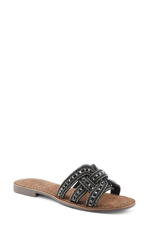 Poshco Beaded Slide Sandal (Women)