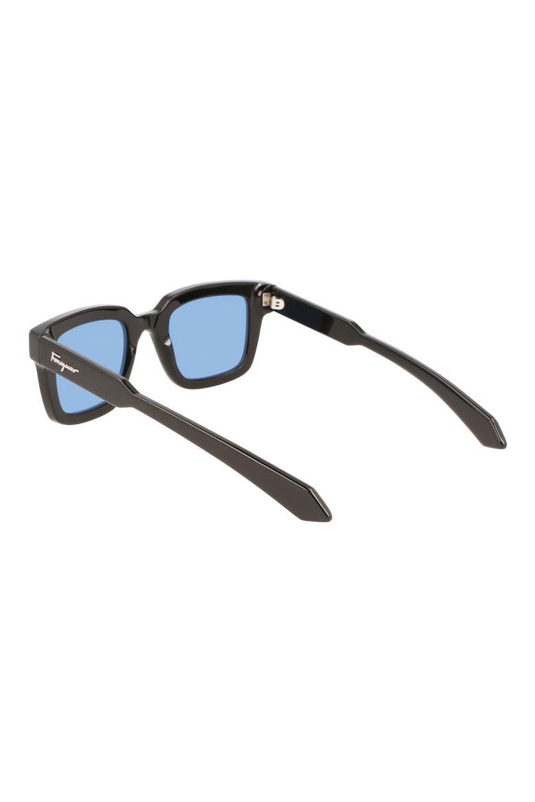 48mm Small Rectangular Sunglasses, Alternate, color, BLACK
