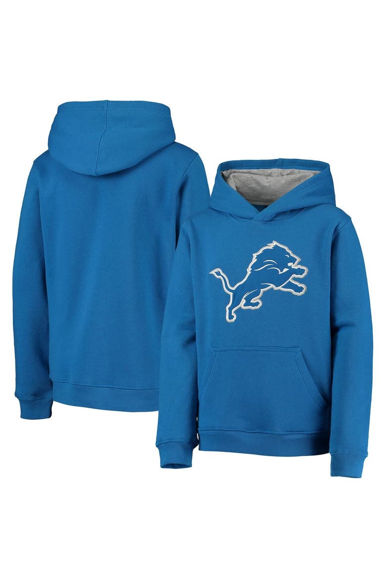 Youth Blue Detroit Lions Fan Gear Prime Pullover Hoodie, Main, color, Blue