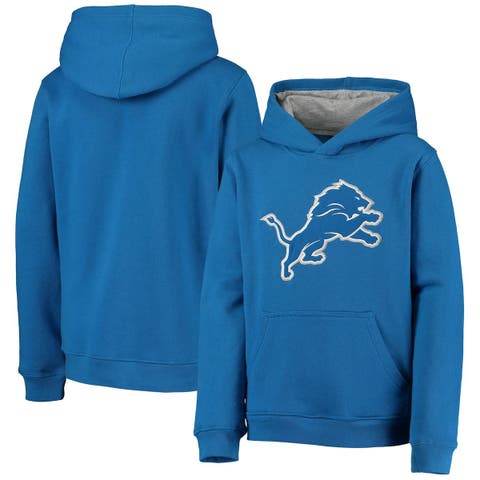 Youth Blue Detroit Lions Fan Gear Prime Pullover Hoodie