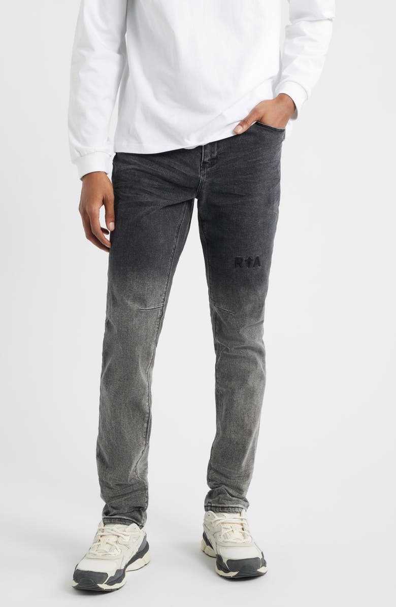 RtA Bryant Gradient Skinny Jeans, Main, color, Light Charcoal