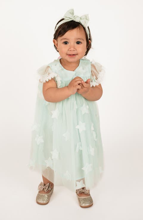 Star Appliqué Tulle Dress (Baby)