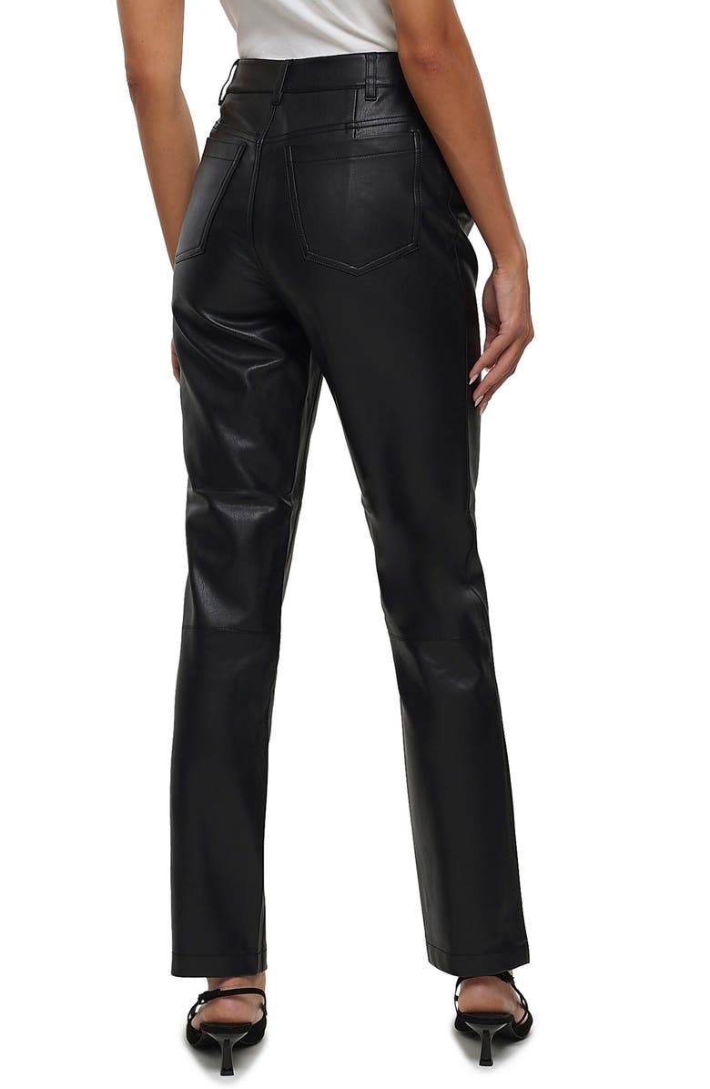 River Island Faux Leather Straight Leg Pants, Alternate, color,