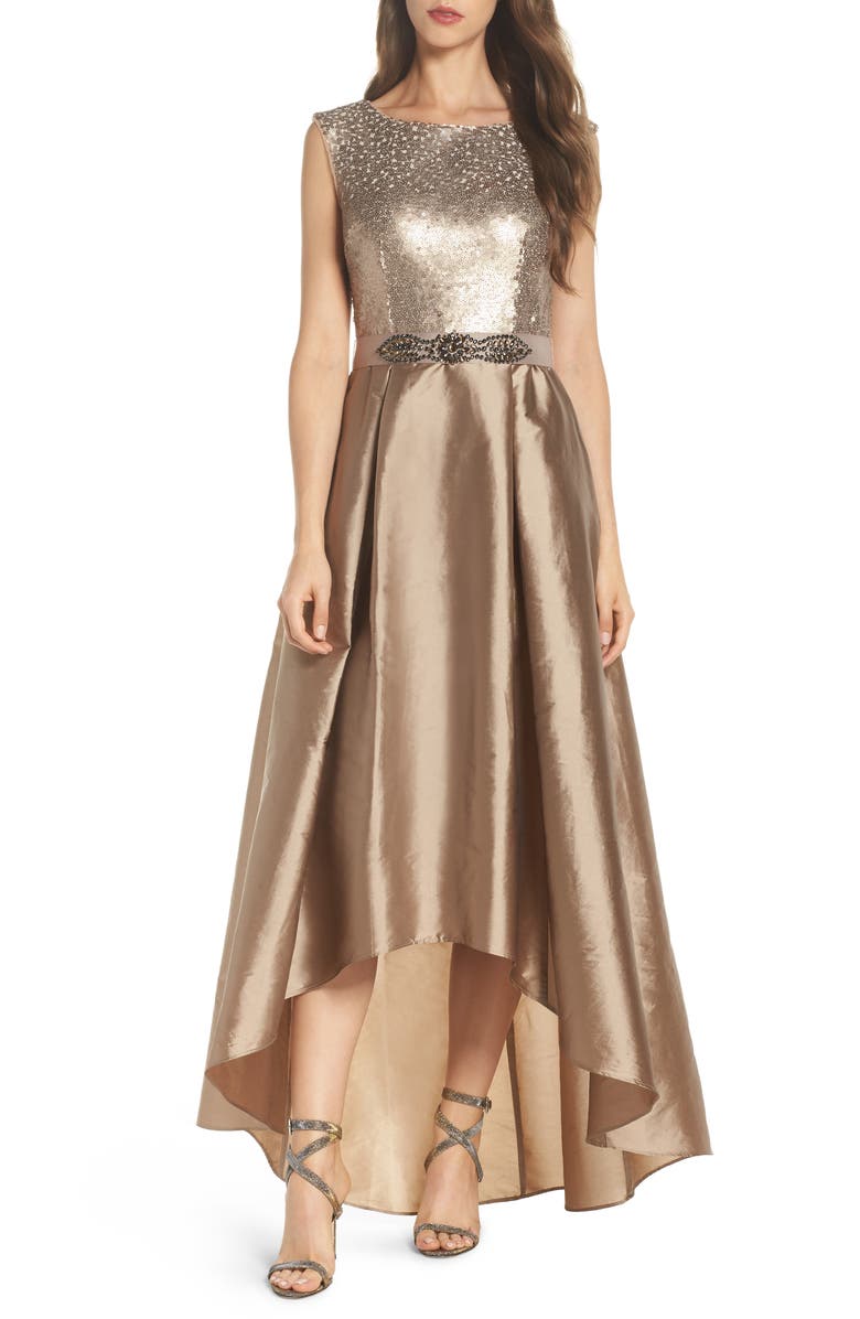 Adrianna Papell Ombré Sequin Ballgown, Main, color, 