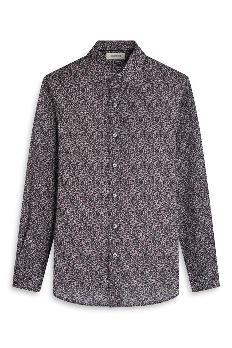 Julian Shaped Fit Pebble Print Button-Up Shirt, Alternate, color, WOOD ROSE
