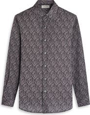 Bugatchi Julian Shaped Fit Pebble Print Button-Up Shirt