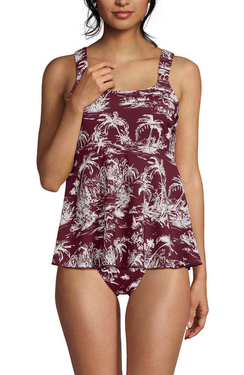 LANDS' END LANDS' END ADJUSTABLE SCOOP NECK FLUTTER TANKINI TOP 