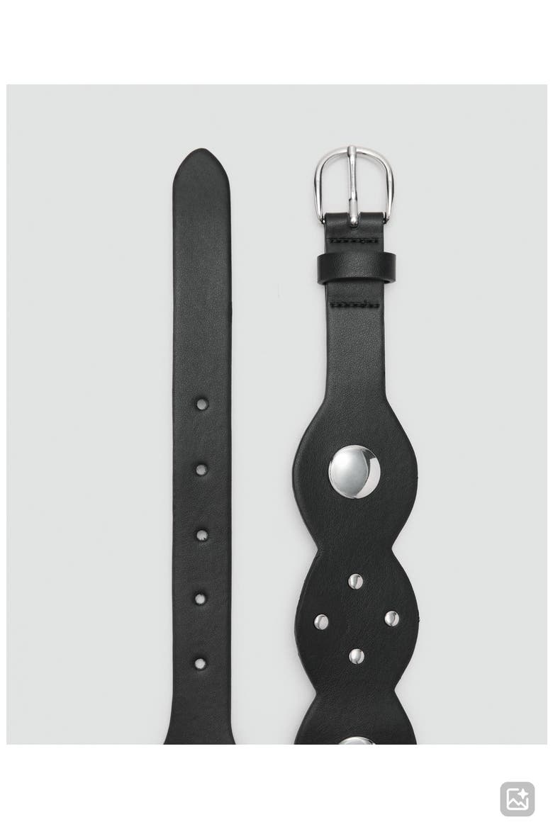 Wide Studded Belt, Alternate, color, BLACK