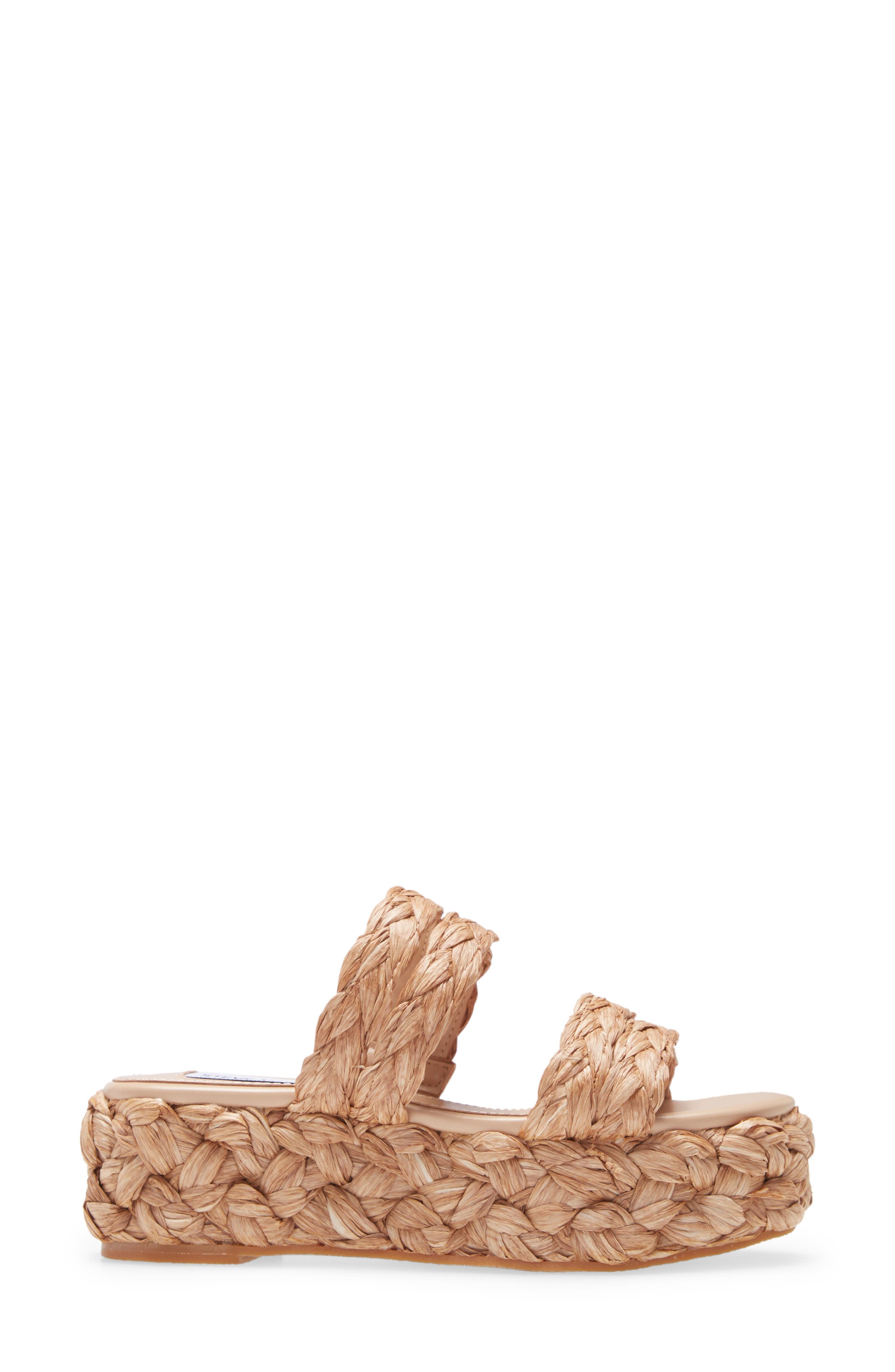Cannes Platform Espadrille Slide Sandal, Alternate, color, DARK NATURAL