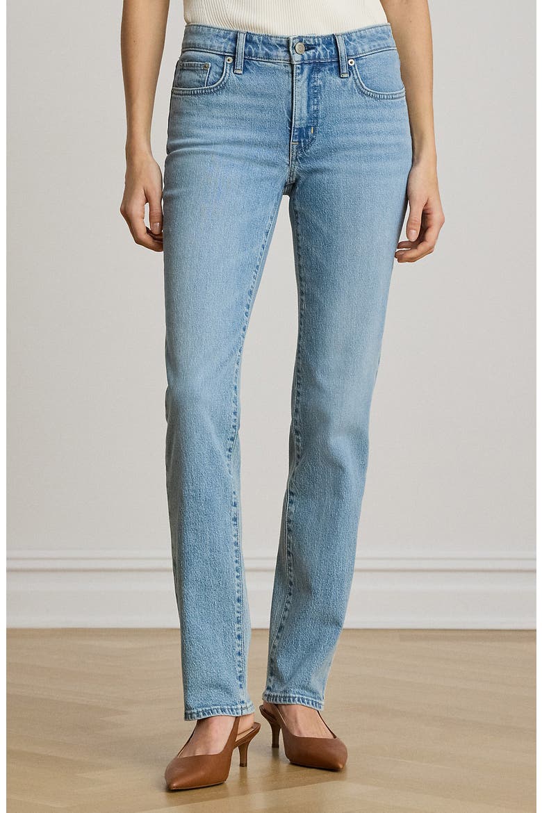 High Waist Straight Leg Ankle Jeans, Alternate, color, ALICIA WASH BLUE