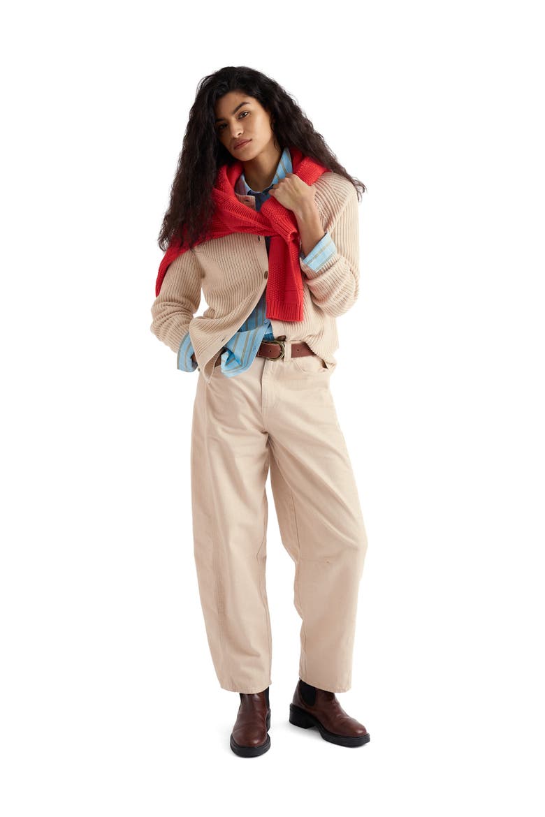 Potters Meadow Organic Cotton Cardigan, Alternate, color, CHALK