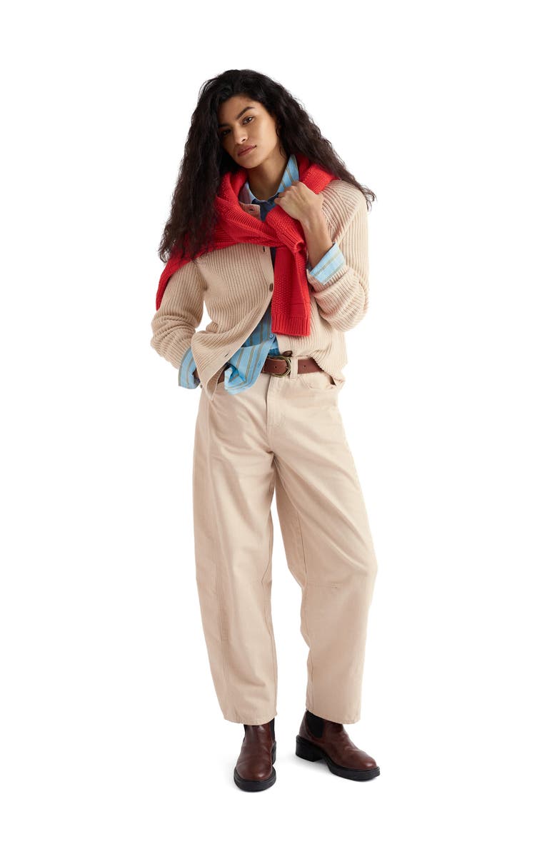 Seasalt Cornwall Potters Meadow Organic Cotton Cardigan, Alternate, color, Chalk