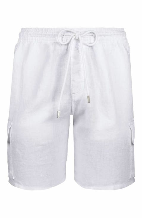 Men's Linen Bermuda Cargo Pockets Shorts