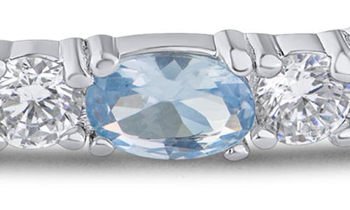 Kenneth Jay Lane Aqua & White Cubic Zirconia Bar Slider Bracelet