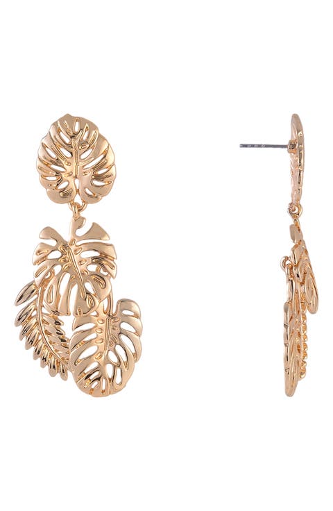 Monstera Leaf Drop Earrings