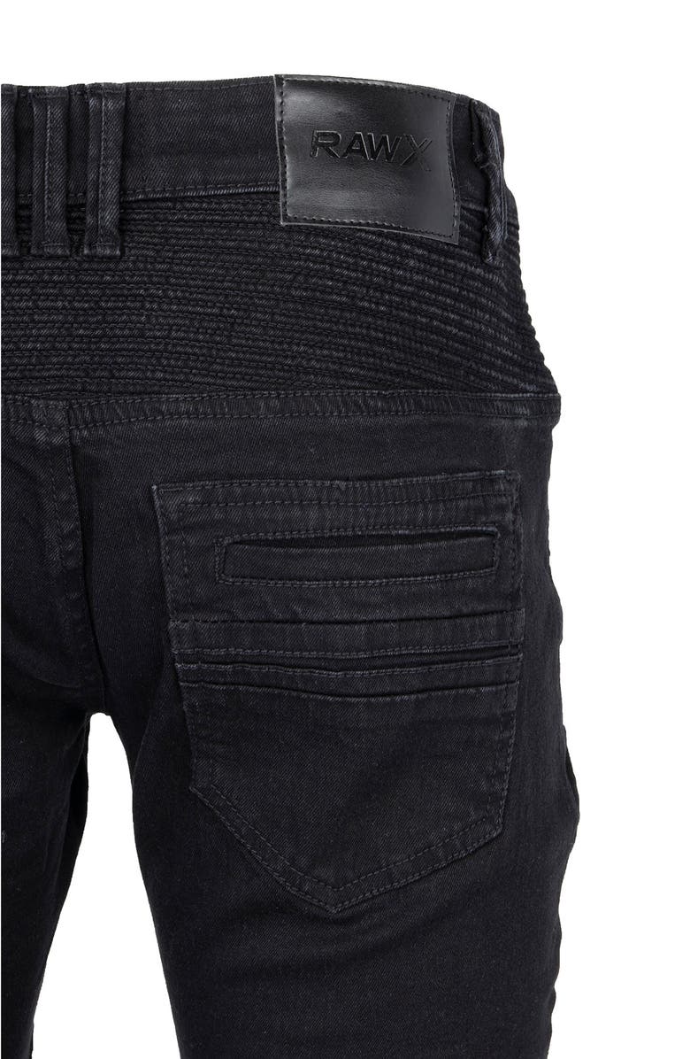 XRAY Rawx Distressed Moto Skinny Fit Jeans - 30-32" Inseam, Alternate, color, Jet Black