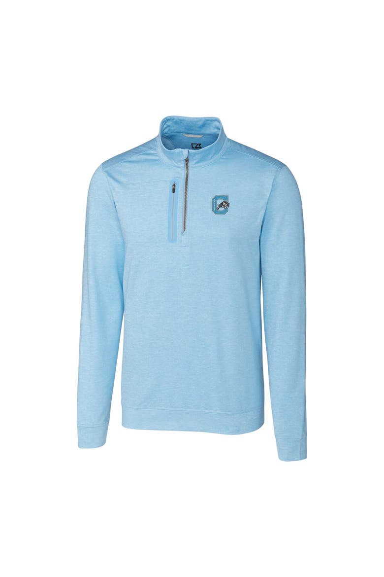 Men's Cutter & Buck Light Blue Citadel Bulldogs Stealth Vault Logo 1/2-Zip Jacket, Main, color, Light Blue