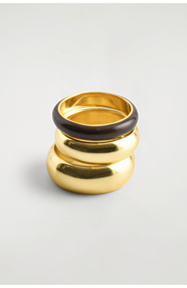 COS 3-Pack Stacking Rings, Alternate, color, Gold / Brown