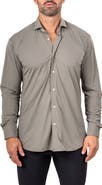 Maceoo Eins Shaped Fit Marthy3015 Green Knit Button-Up Shirt