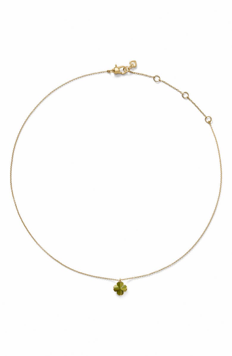 Kate Spade New York mini spade flower pendant necklace, Alternate, color, Light Green