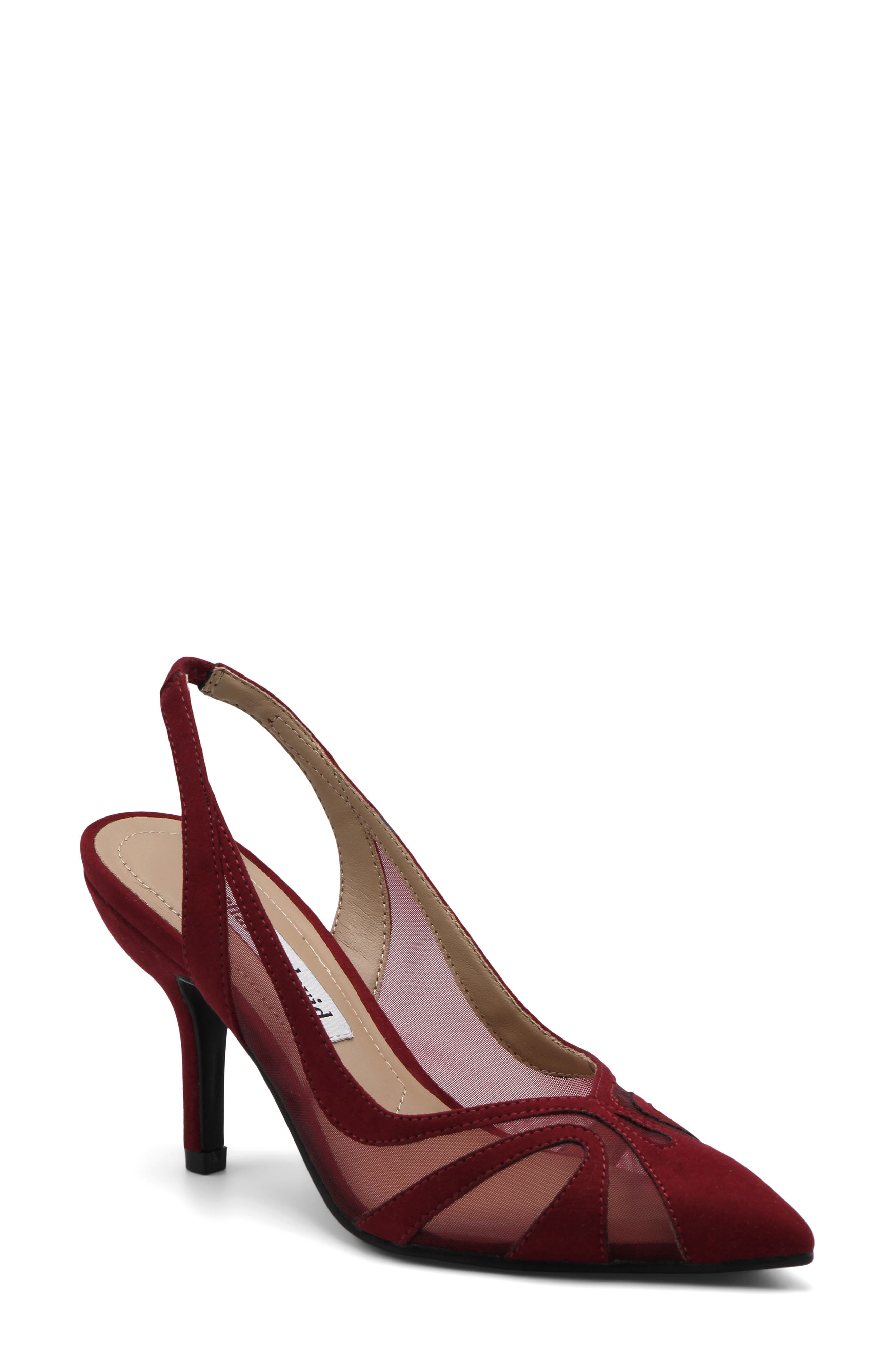 Global Slingback Pointed Toe Pump, Main, color, RUBY