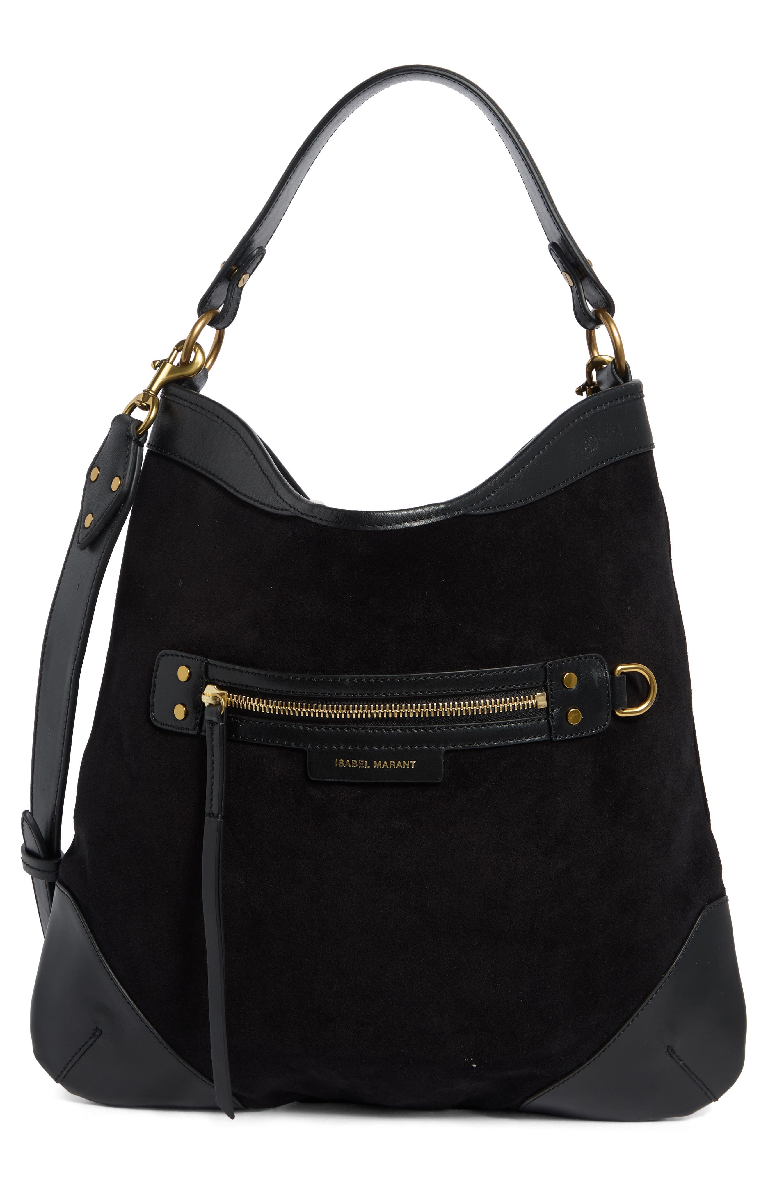 Isabel Marant Botsy Day Suede Hobo Bag, Main, color, 