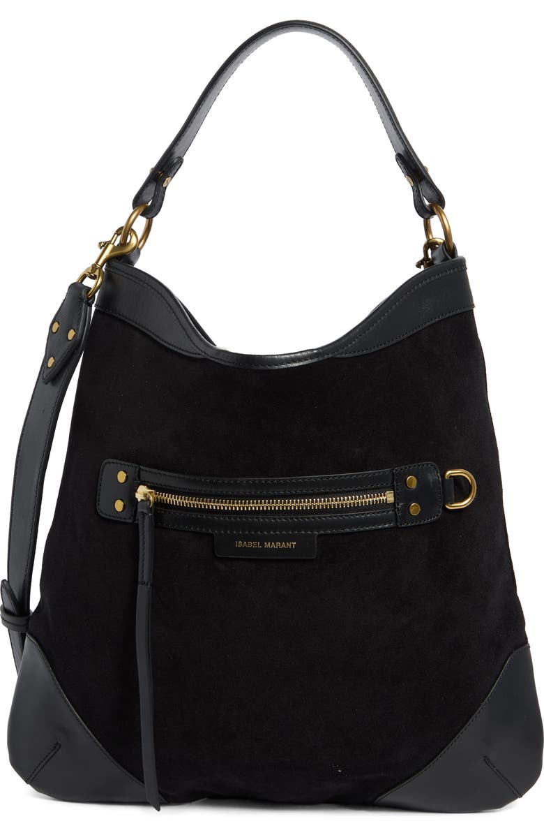 Isabel Marant Botsy Day Suede Hobo Bag, Main, color,