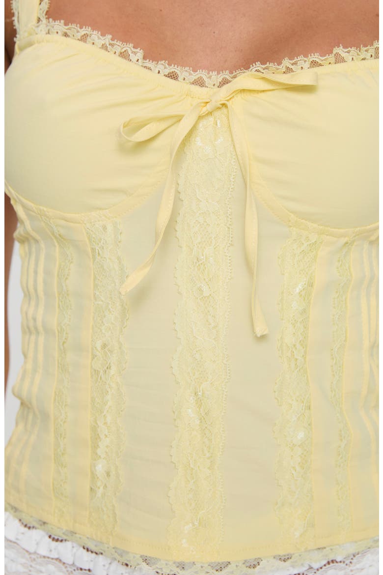 Stellah Lace Bustier Tank, Alternate, color, YELLOW