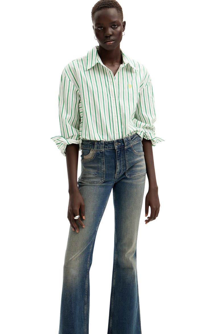 Danis Flare Jeans, Alternate, color, BLUE