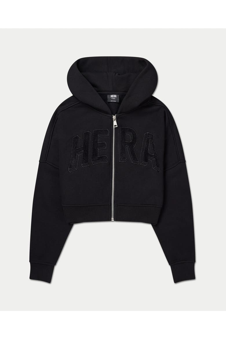 365 Long Sleeve Cropped Zip Hoodie, Alternate, color, Black