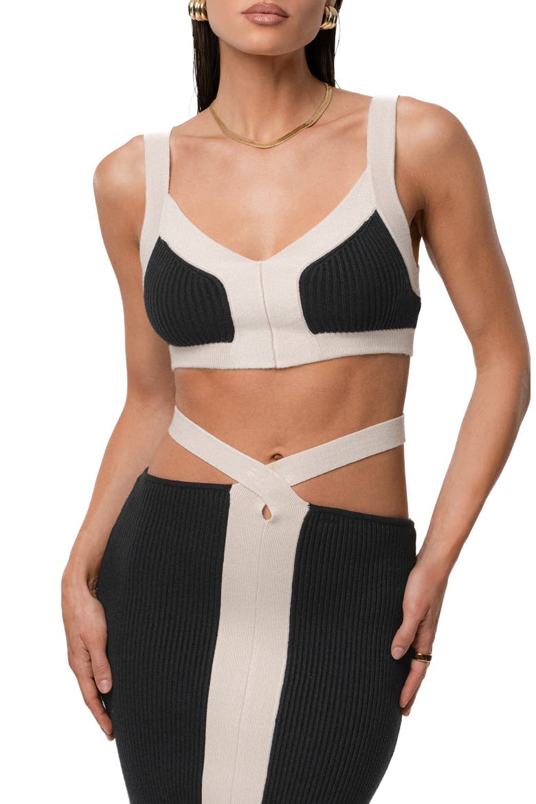 Coastal Drift Crop Top & Skirt Set, Alternate, color, BLACK