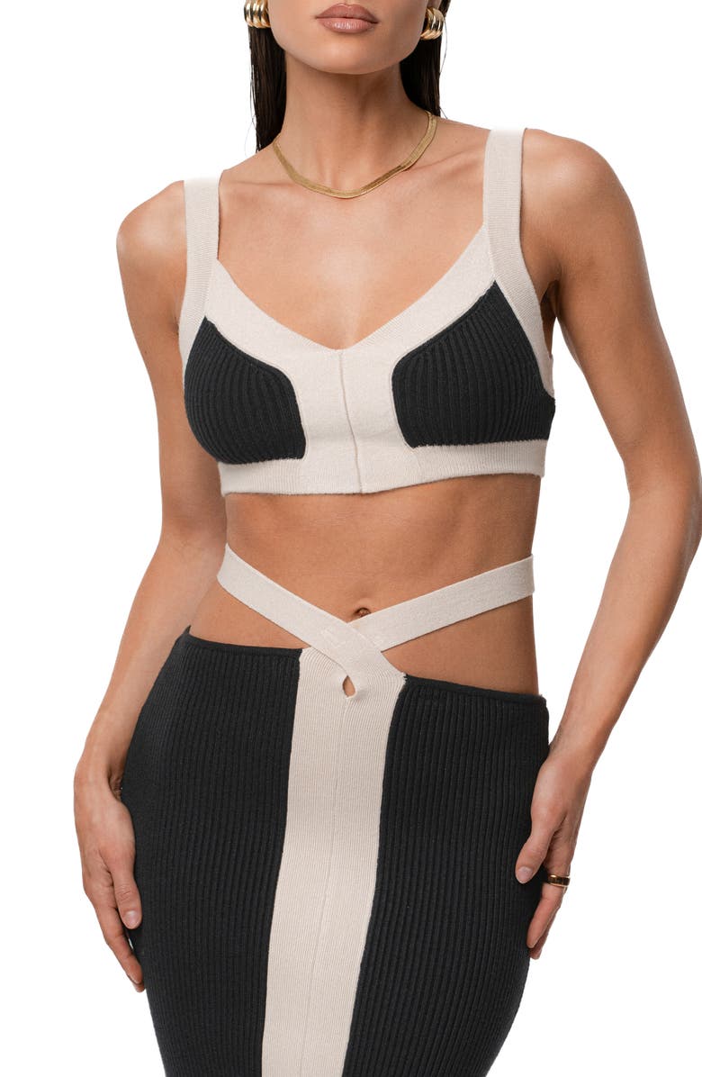 JLUXLABEL Coastal Drift Crop Top & Skirt Set, Alternate, color, Black