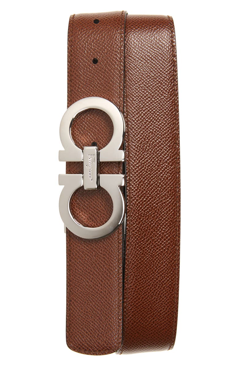 FERRAGAMO Salvatore Ferragamo Reversible Pebbled Leather Belt, Alternate, color, 