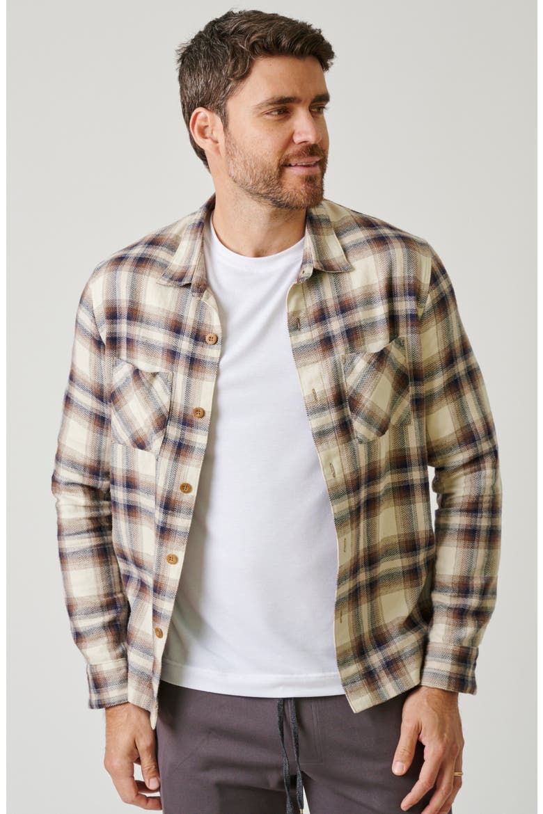Wolf Flannel Button Up, Alternate, color, Coyote