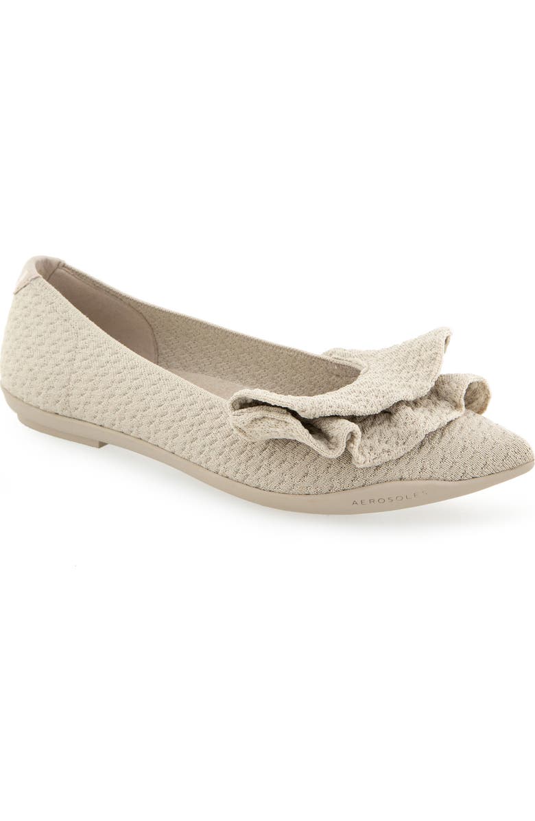 Aerosoles Damira Pointed Toe Flat, Main, color, Stone Textured Knit Fabric