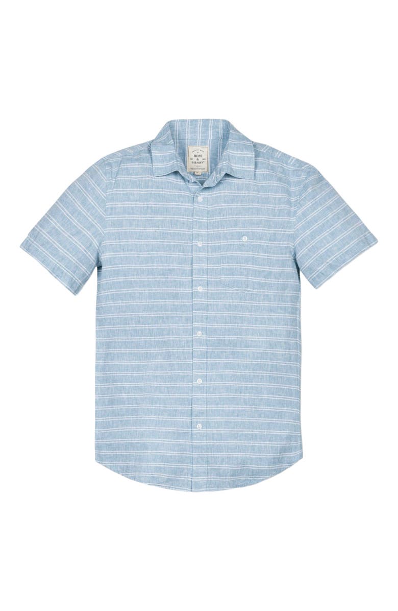 Hope
Henry Men
s Linen Short Sleeve Button Down Shirt, Main, color, Mallorca Stripe