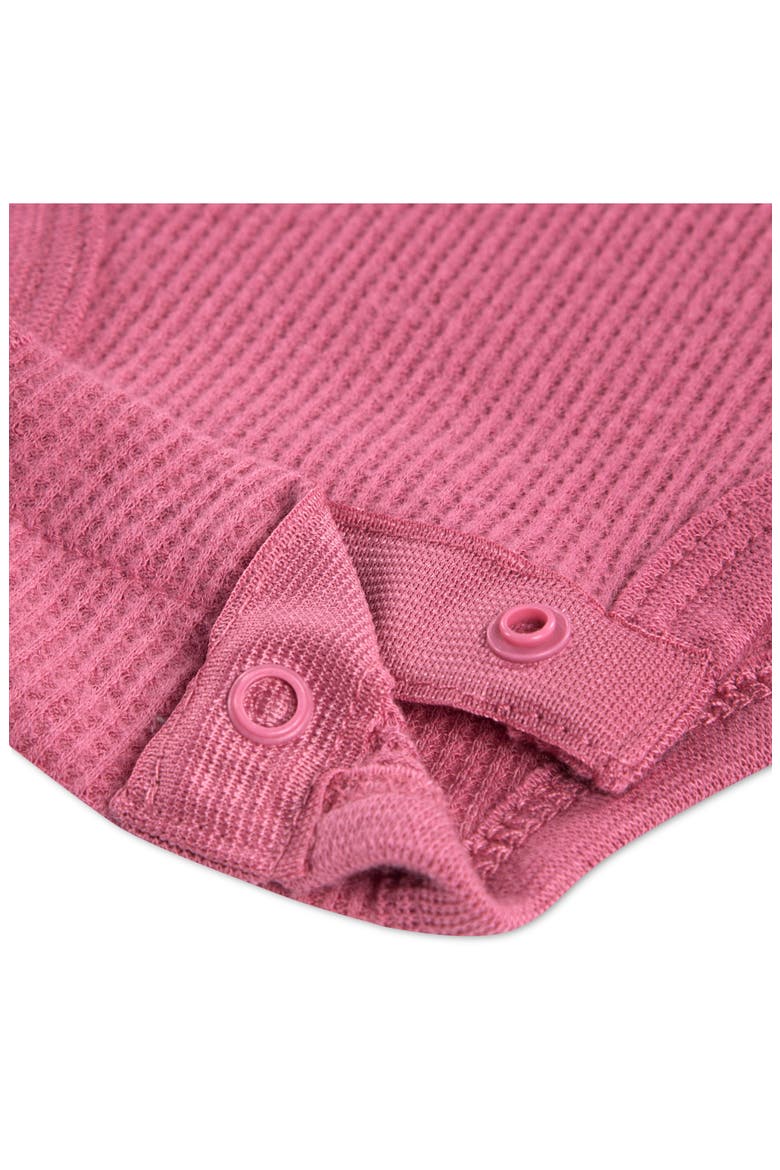 Waffle Knit Bodysuit & Shorts Set, Alternate, color, NIKE PEONY