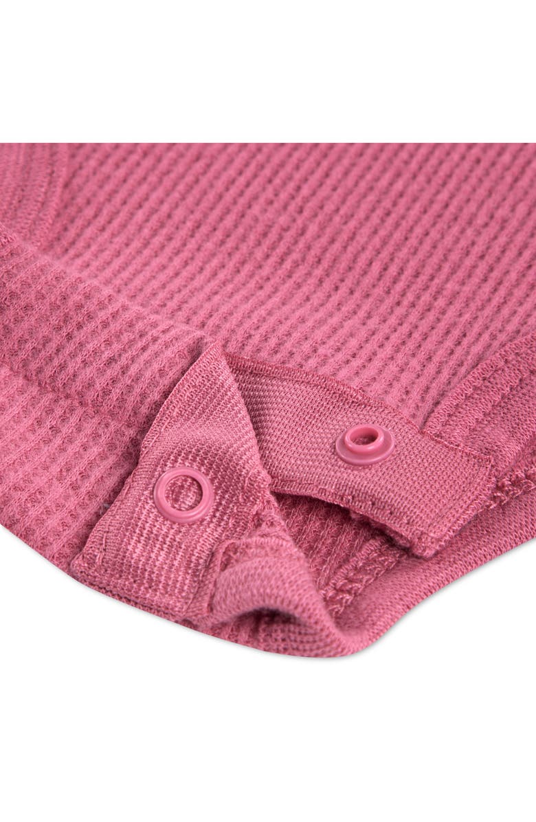 Nike Waffle Knit Bodysuit & Shorts Set, Alternate, color, Nike Peony