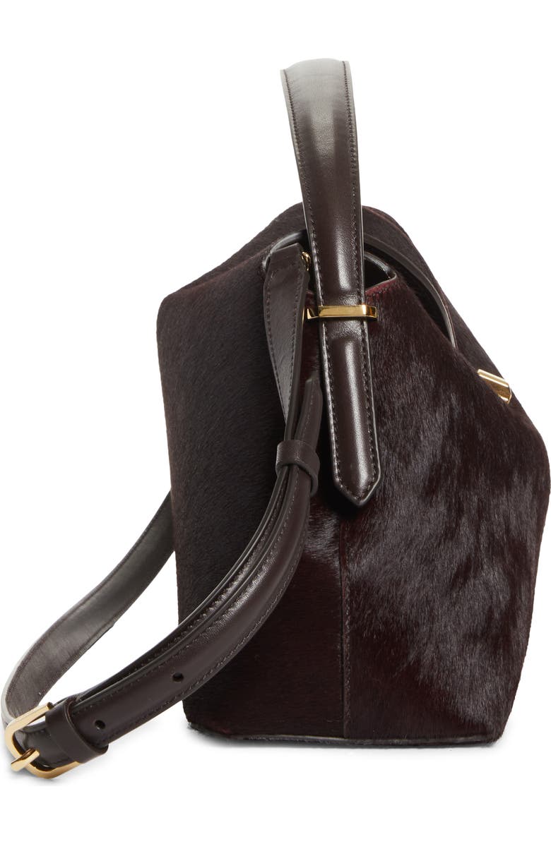 TOTEME T-Lock Genuine Calf Hair Top Handle Bag, Alternate, color, Wine